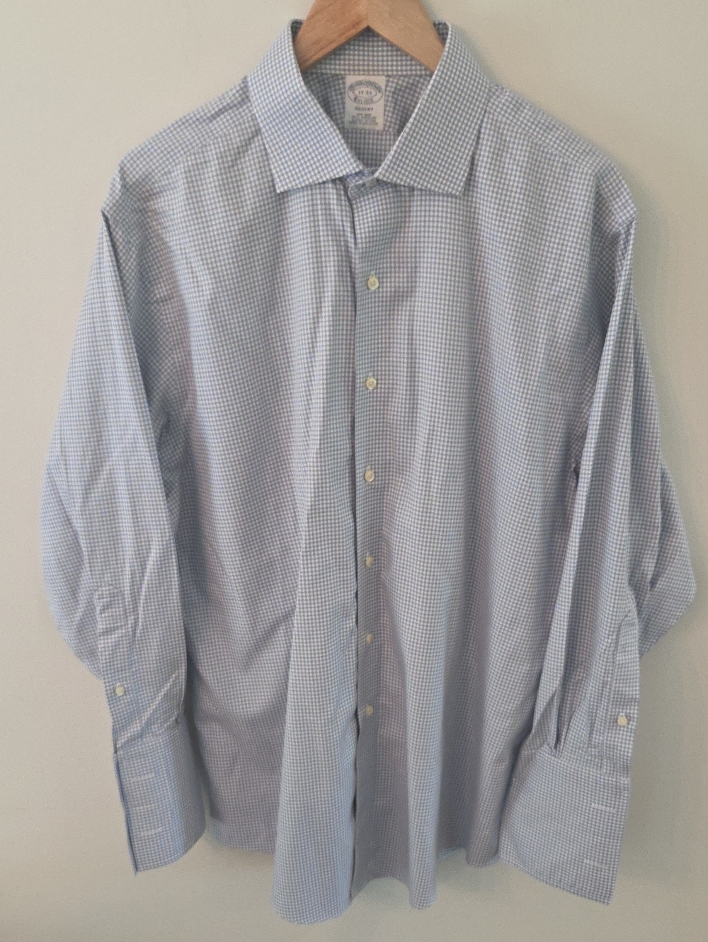 Brooks Brothers Men's Light Blue Microcheck Dress Shirt